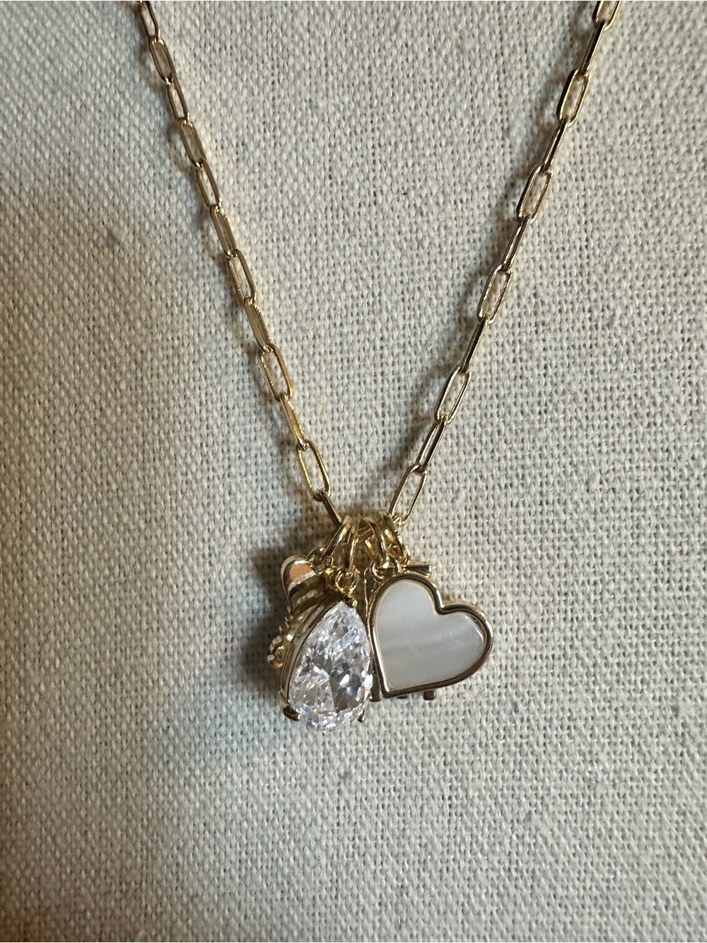 14k Gold-Flash Plated 'Love' Charm Necklace with matching earrings - Unbranded